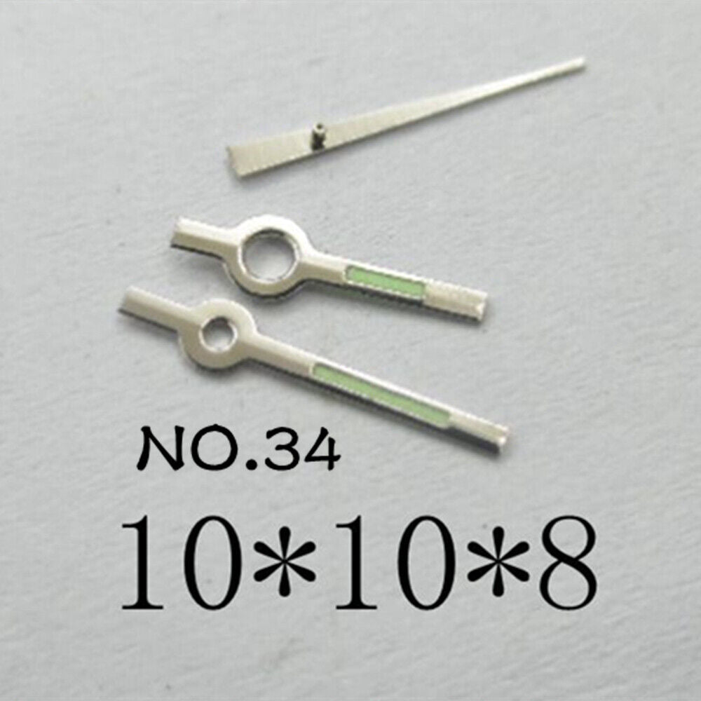 Luminous Set of Watch Hands for Miyota 2035 Movement 10mm/10mm/8mm Length NO.34