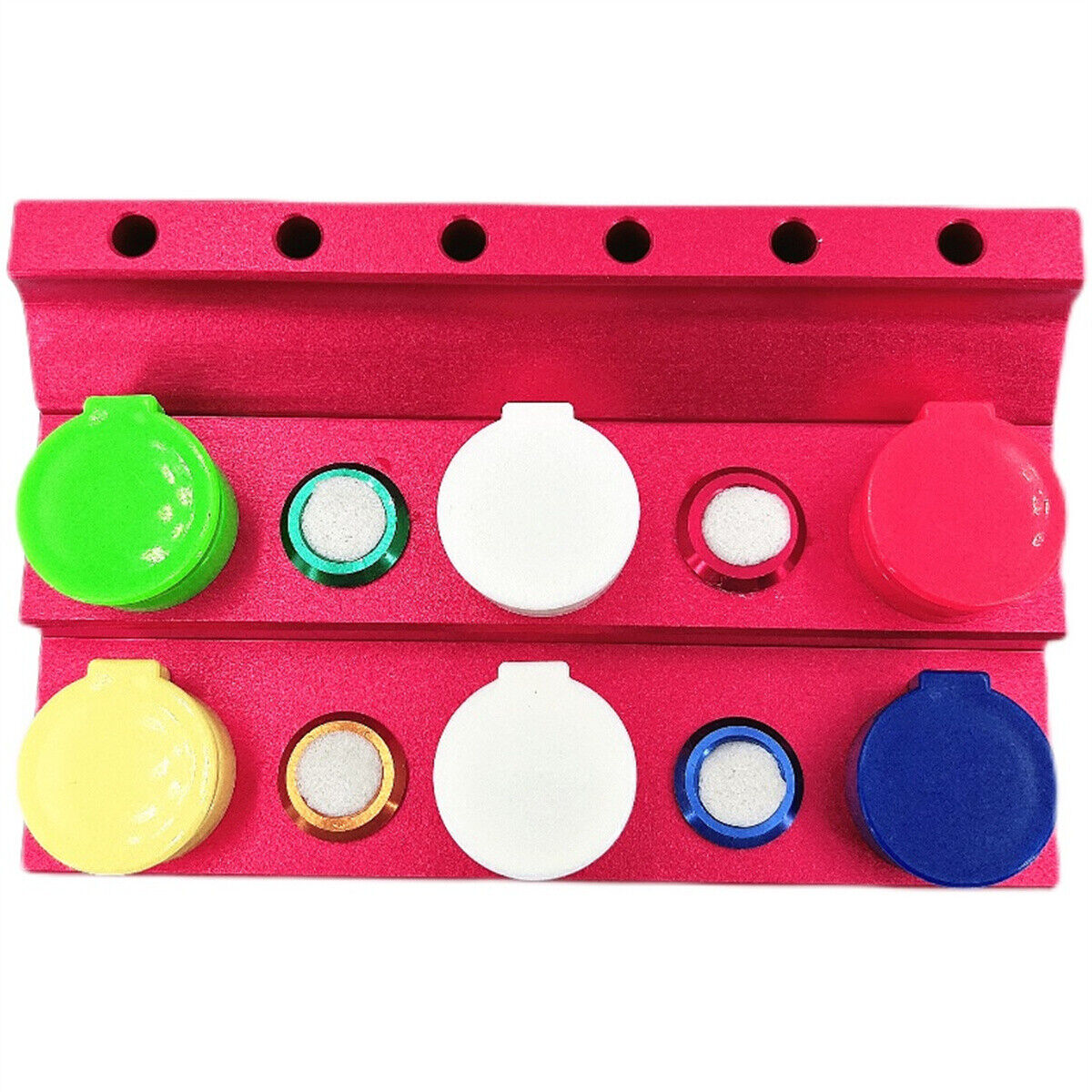 Oil Cups Stand in Die-cast Alloy 6 Containers Watch Repair Tool Plastic Cover