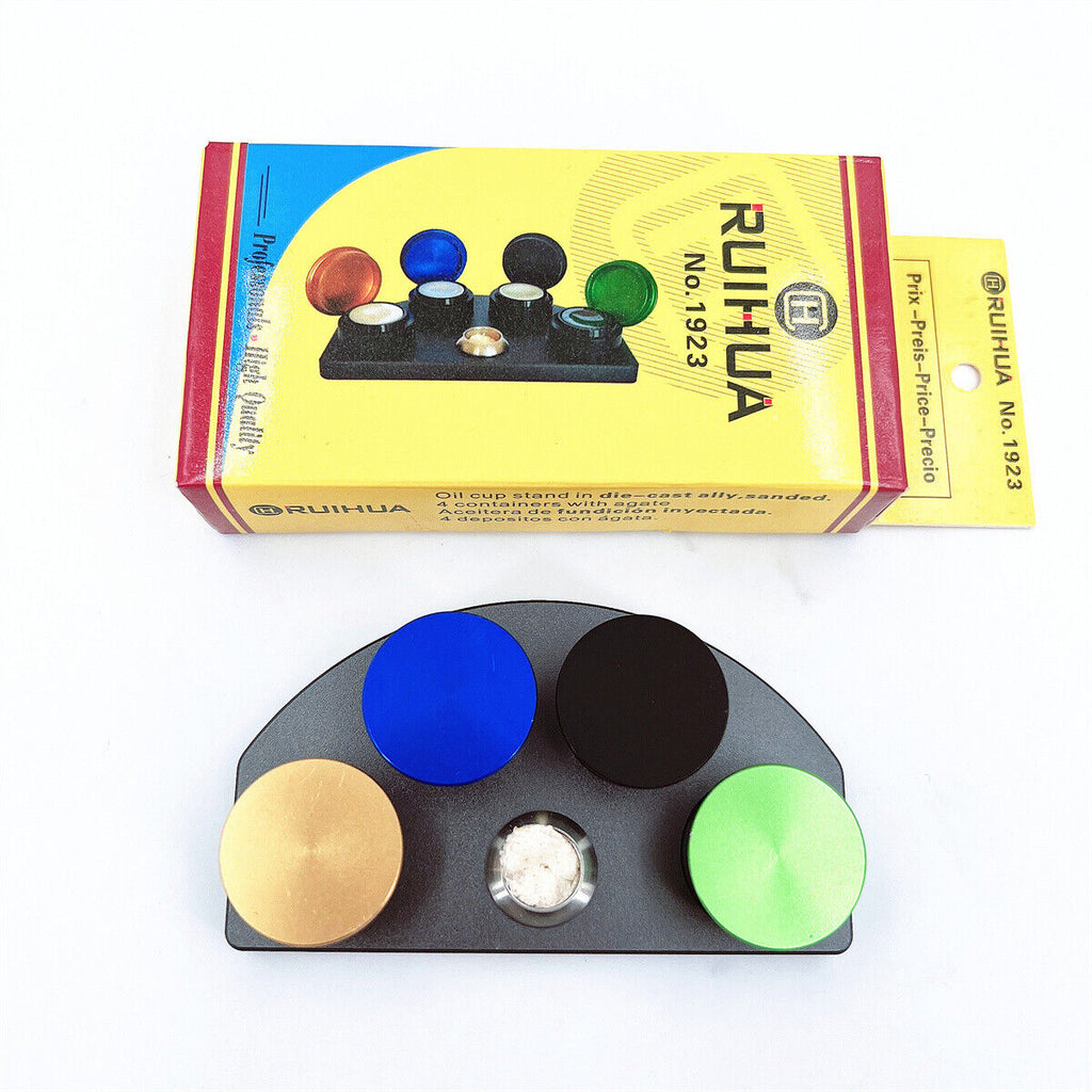 Oil Cups Stand in Die-cast Alloy 4 Containers Watch Repair 30180 Replacement