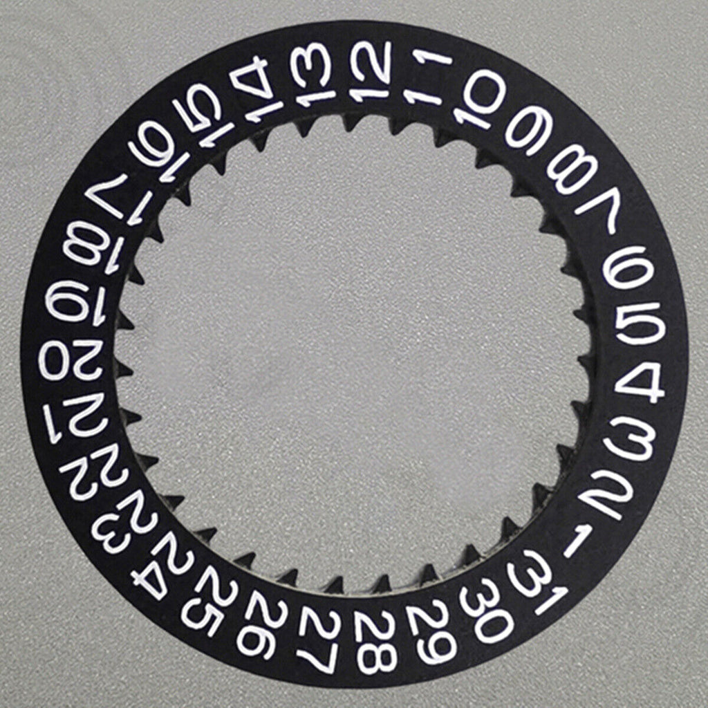 White Font Black Date Disk Wheel for NH36 Movement Date At 3 Watch Part