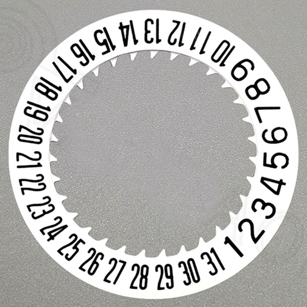 Black Font White Date Disk Wheel for NH36 Movement Date At 6 Watch Part
