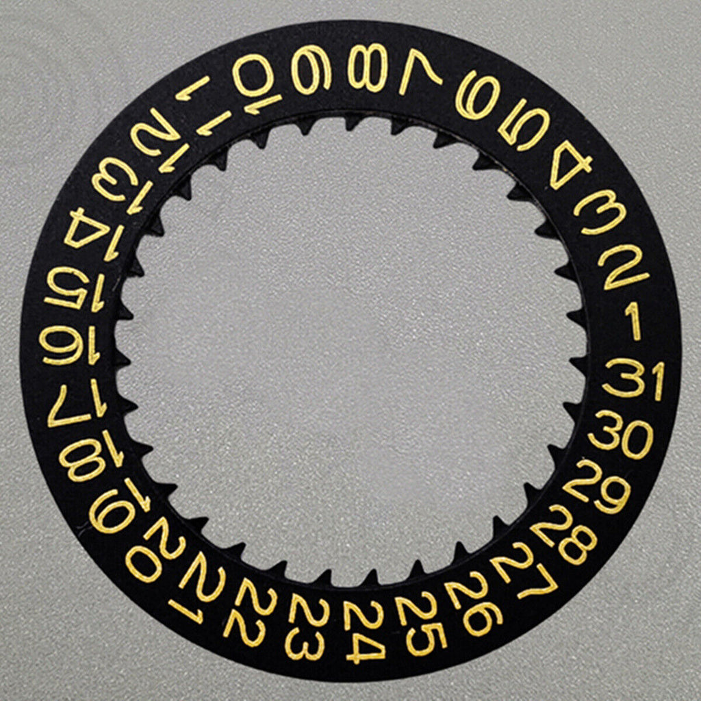 Golden Font Black Date Disk Wheel for NH36 Movement Date At 3 Watch Part