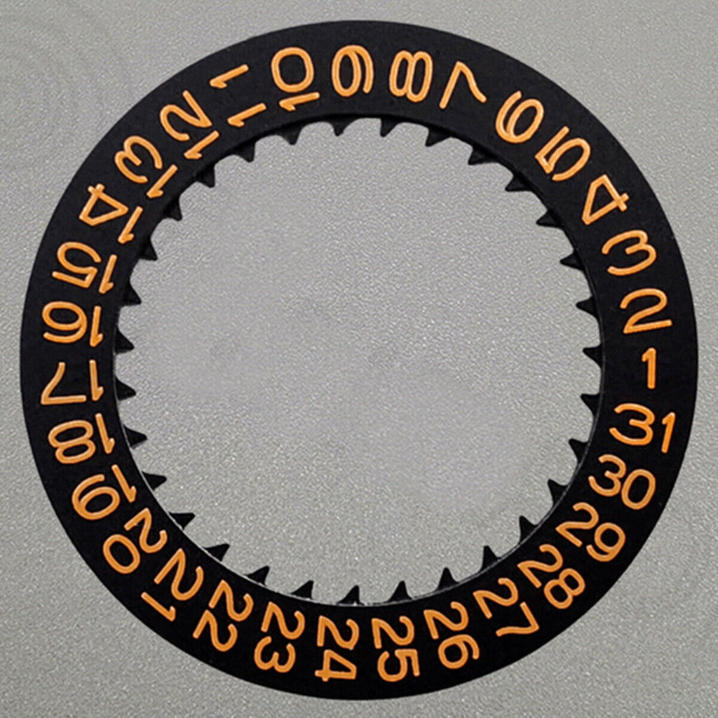 Orange Font Black Date Disk Wheel for NH36 Movement Date At 3 Watch Part