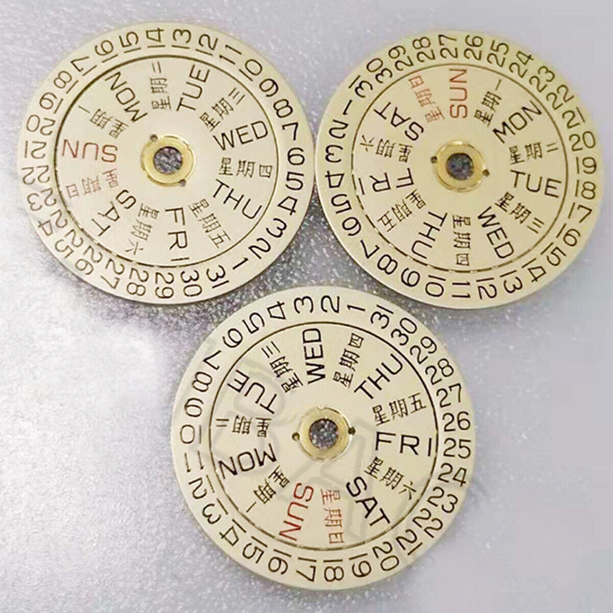 Original Yellow Week Wheel Date Wheel Overlay for ETA 2826 Movement Date At 3