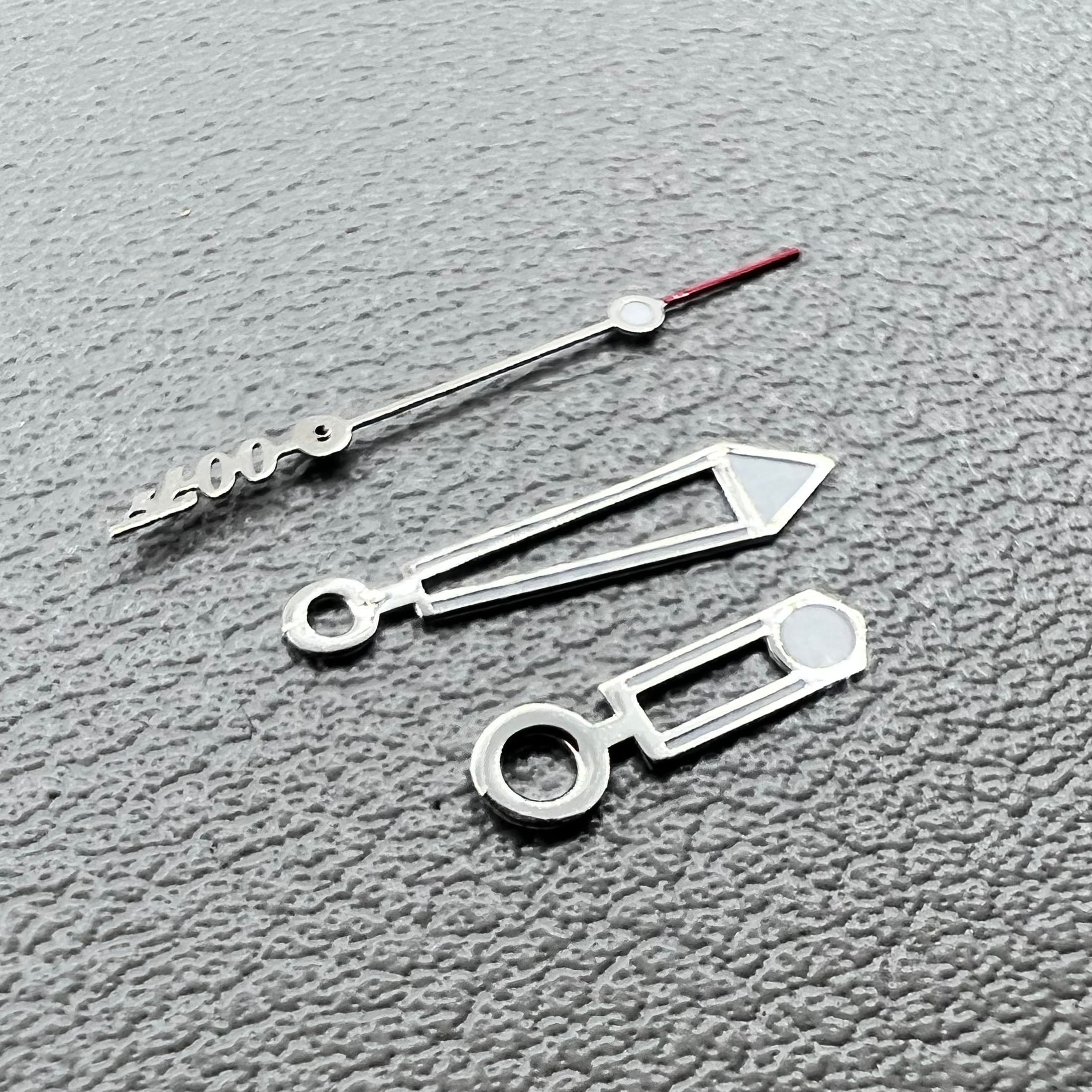 Green Lume Silver Trim Watch Hands for Miyota 8205 8215 821A 2813 Movement