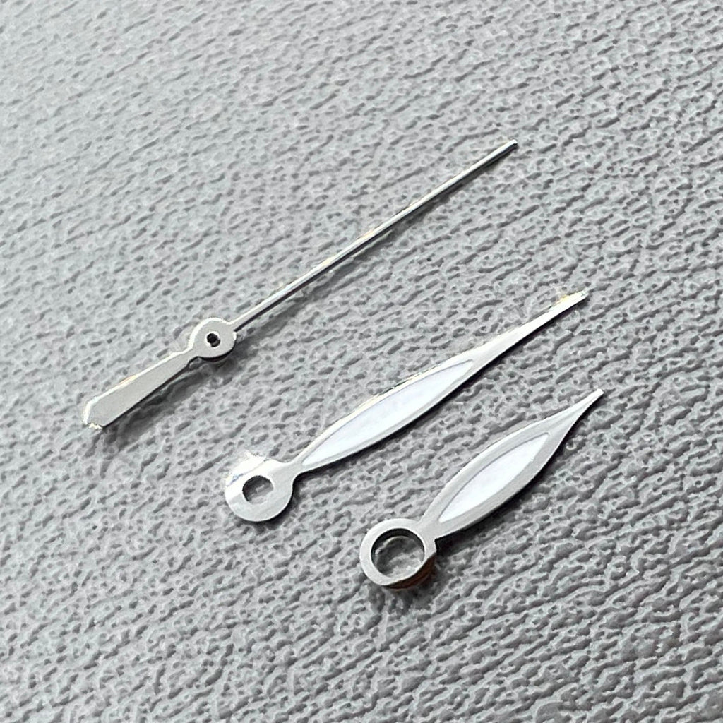 Green Lume Leaf Shape Silver Trim Watch Hands Set for NH35 NH36 7S26 NH70 NH72