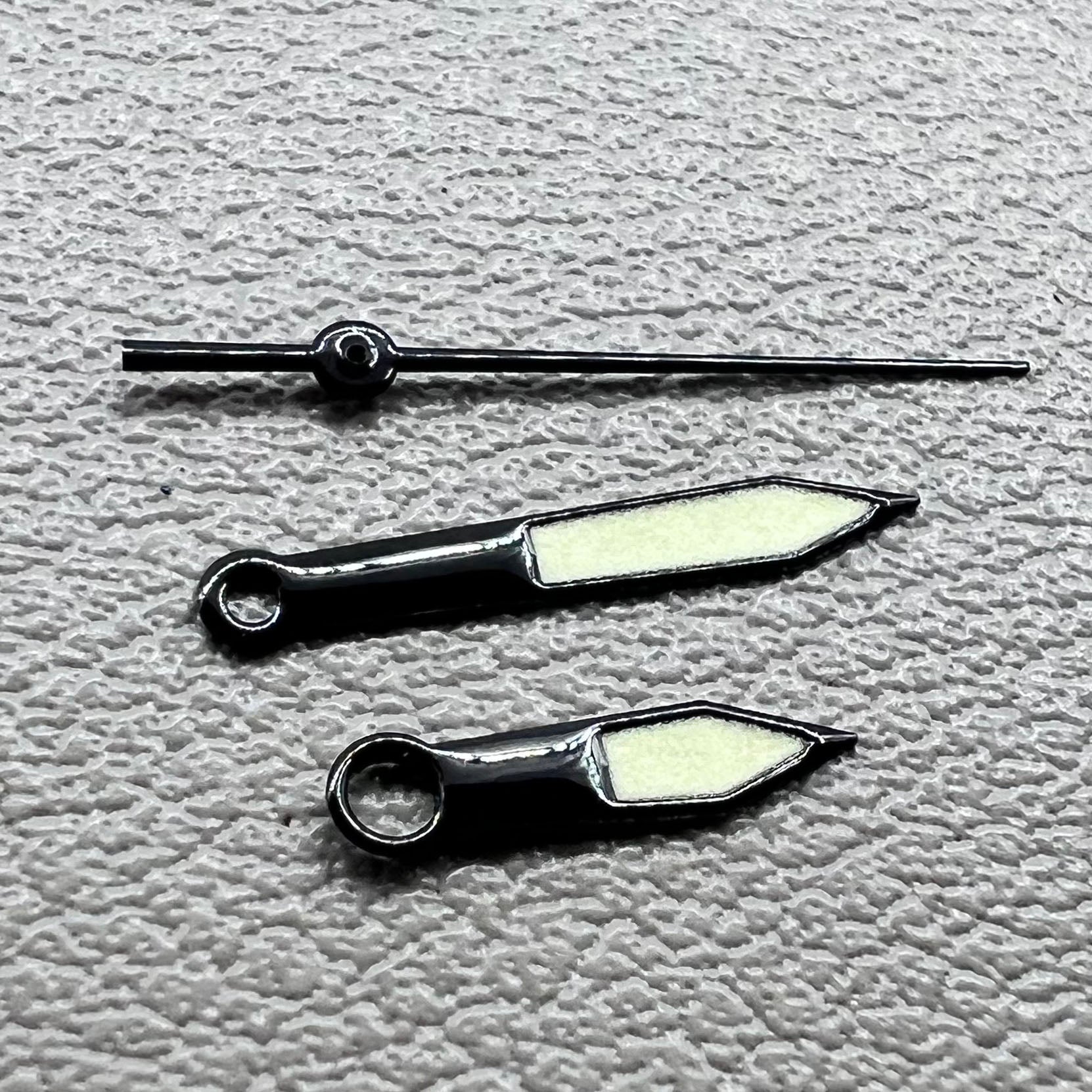 Black Trim Green Lume Hands Set for Miyota 8215 8205 ETA 2824 2836 NH35 NH36
