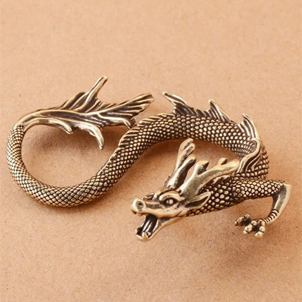 Solid Copper Fire-breathing Dragon Trinket Vintage Bronze Figurines