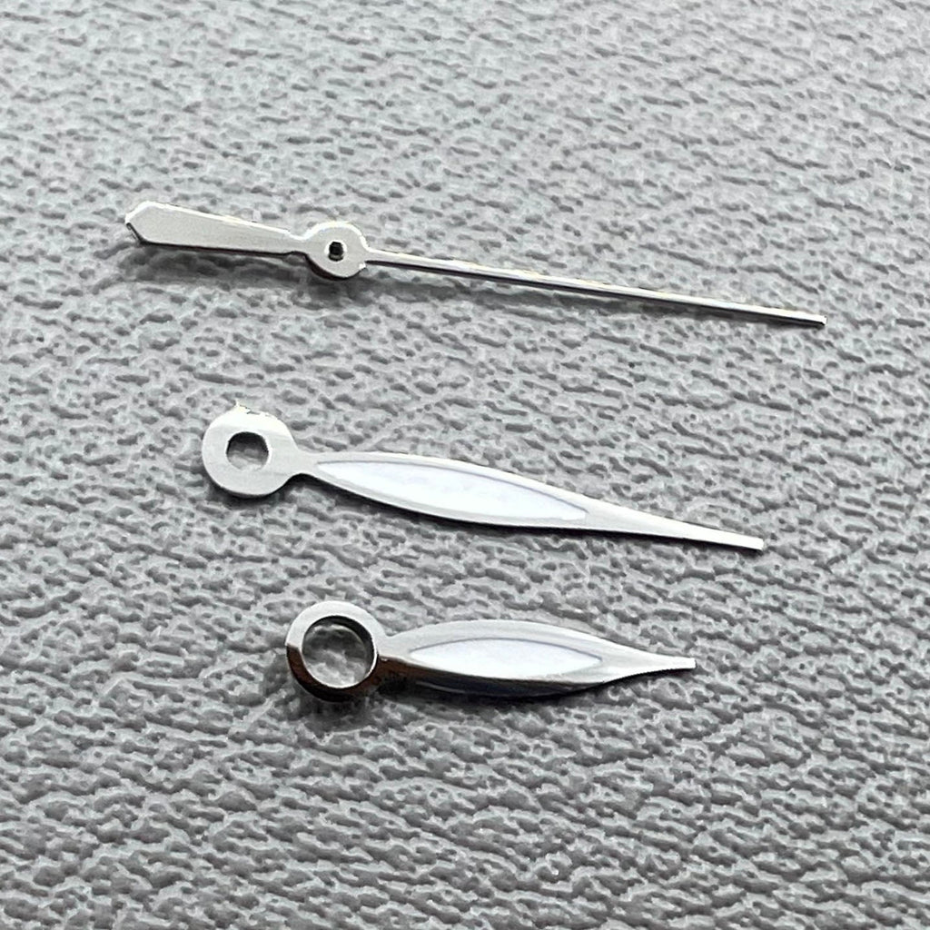 Green Lume Leaf Shape Silver Trim Watch Hands Set for NH35 NH36 7S26 NH70 NH72