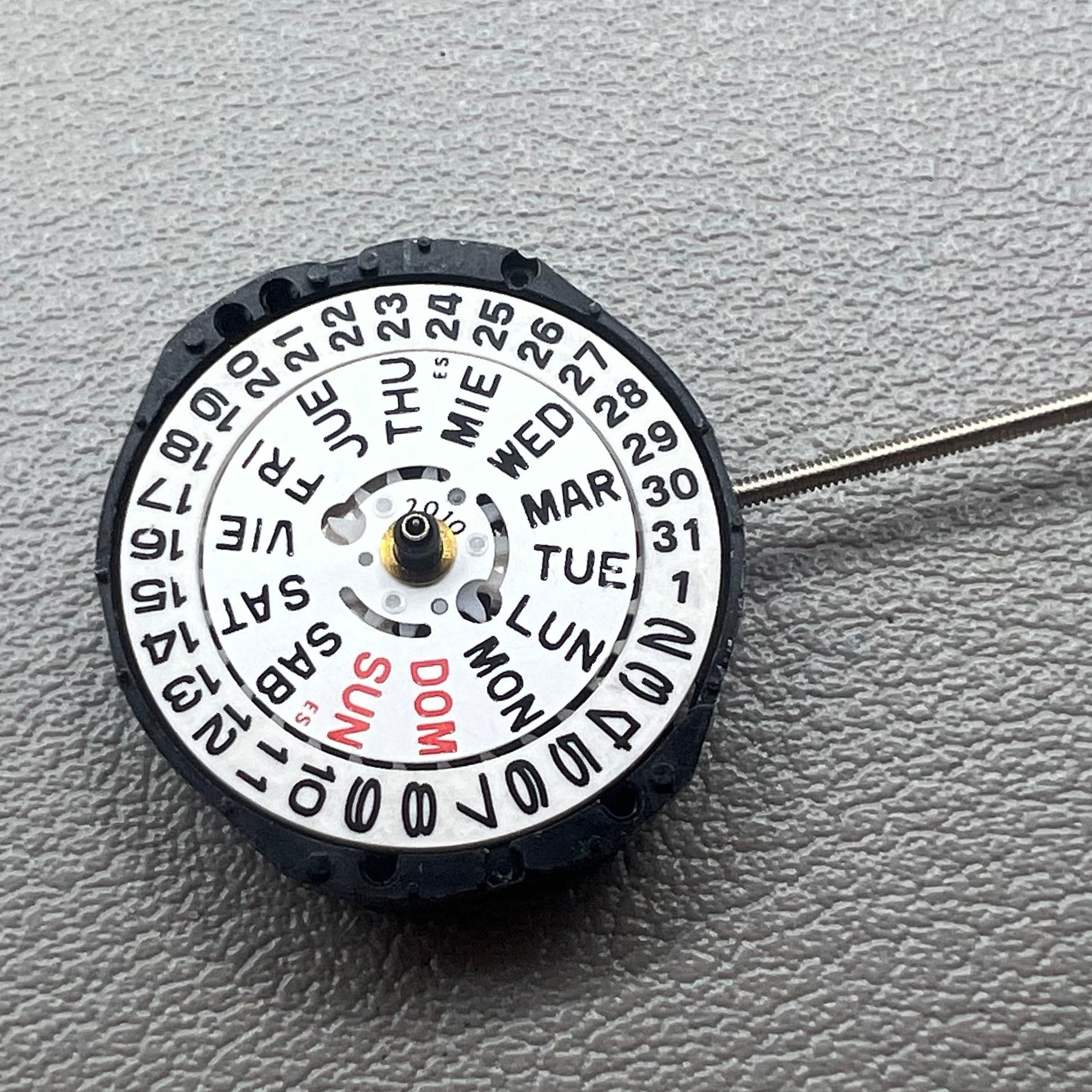Japan PC23A Quartz Movement 3 Hands Double Calendar