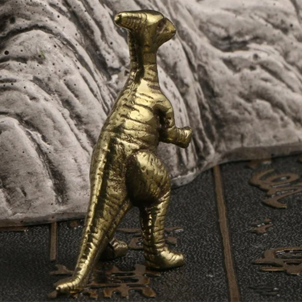 Solid Copper Jurassic Cretaceous Coelurosaur Hand Carved Bronze Model Figurines