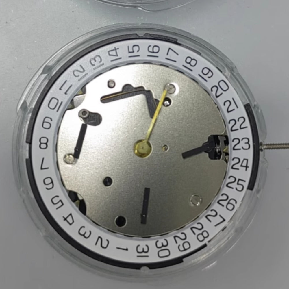 Swiss ISA8371 8371B Quartz Movement Date At 6 White Disk Small Second At 3/9