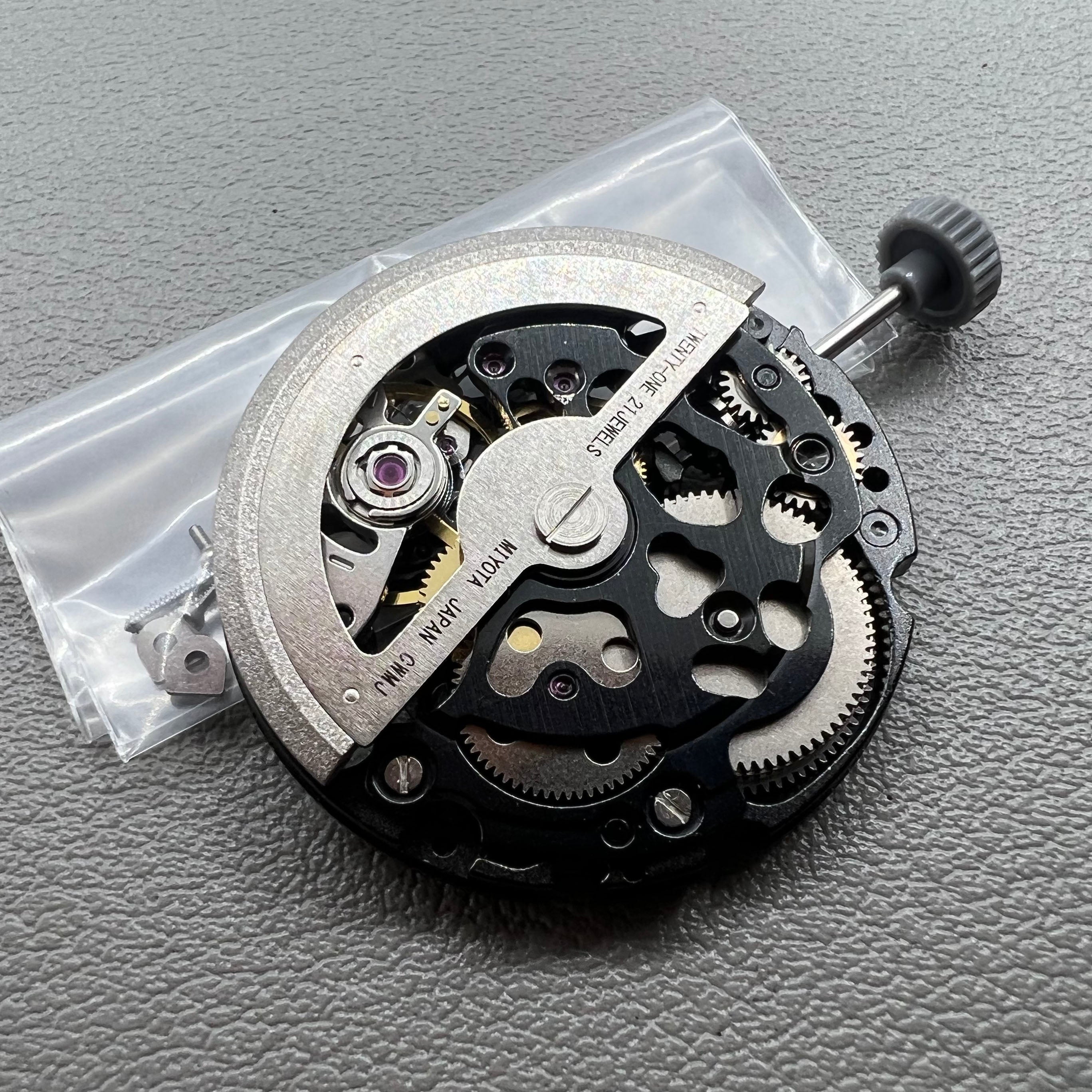 Genuine Miyota 8N24 Black Hollow Automatic Mechanical Movement