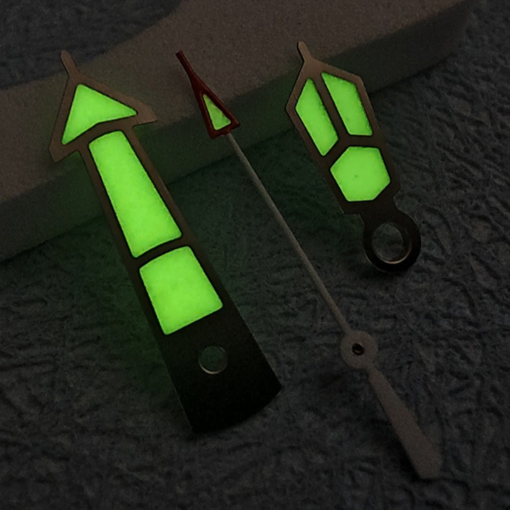 18mm C3 Green Lume Silver Trim Hands for NH34 NH35 NH36 NH38 NH39 NH70 NH72