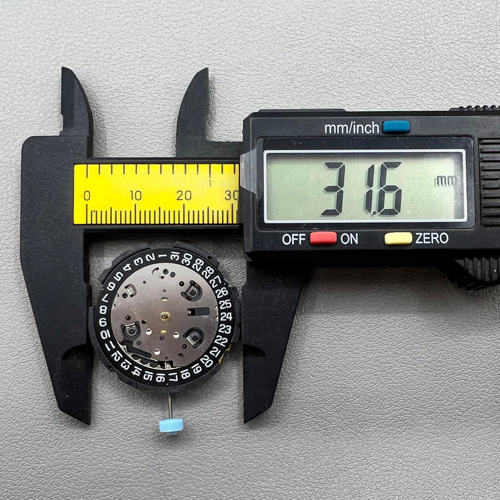 ETA G10.212 Quartz Movement Date@4 3 Big Hands Small Second 2/6/10 Black Disk