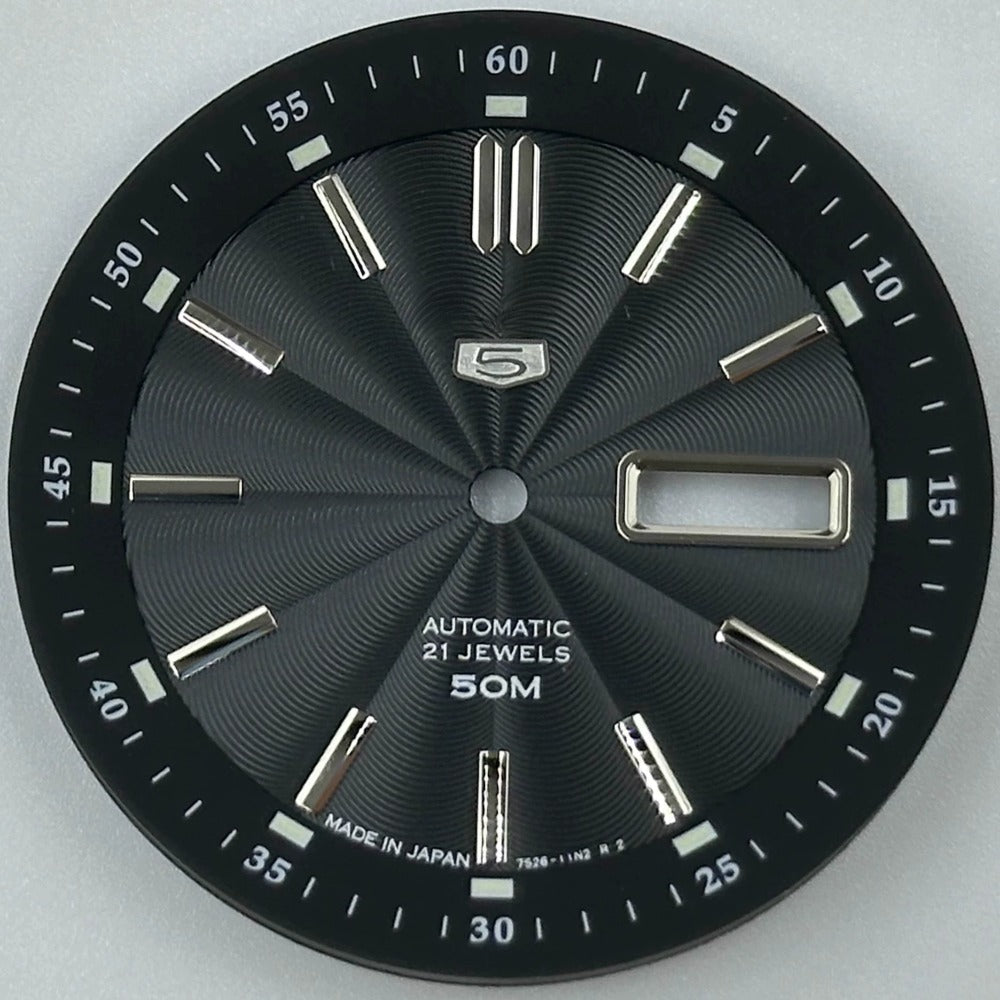 Black 35.5mm Silver Nail Vintage Modified Green Luminous Dial for NH35 NH36