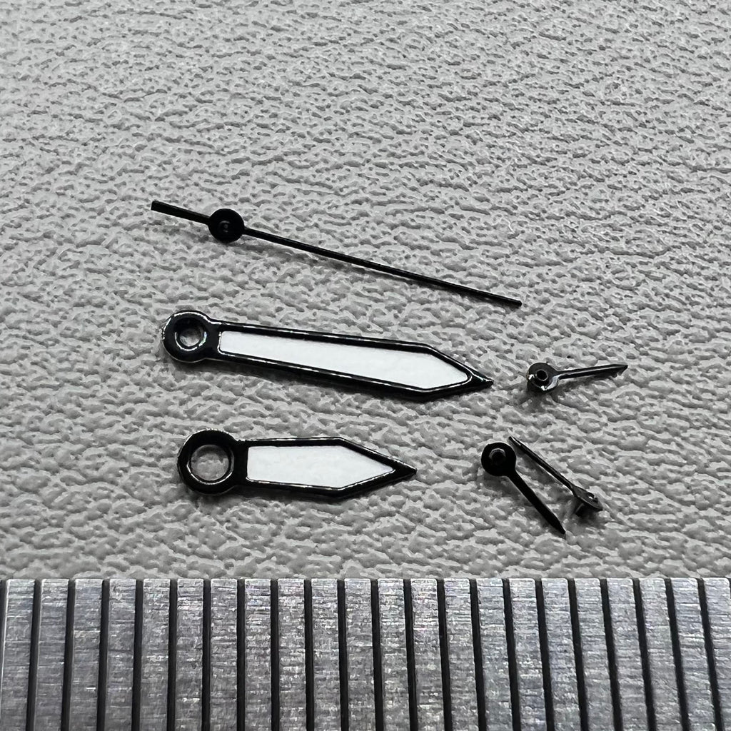 2 Sets White Painted Black Trim Watch Hands for Miyota OS10 OS20 OS22 OS60 OS80