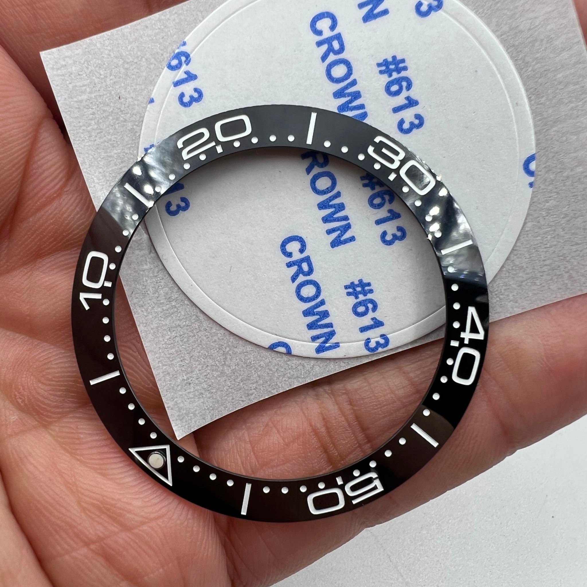 41.5mm/32.5mm Black Bezel White Font Ceramic Watch Bezel Insert Watch Parts