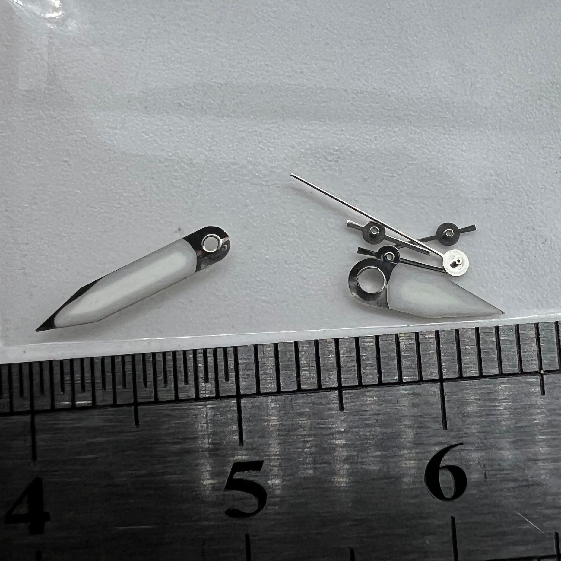 10x10x8mm Silver Trim Green Luminous Watch Hands for Miyota FS00 Movement