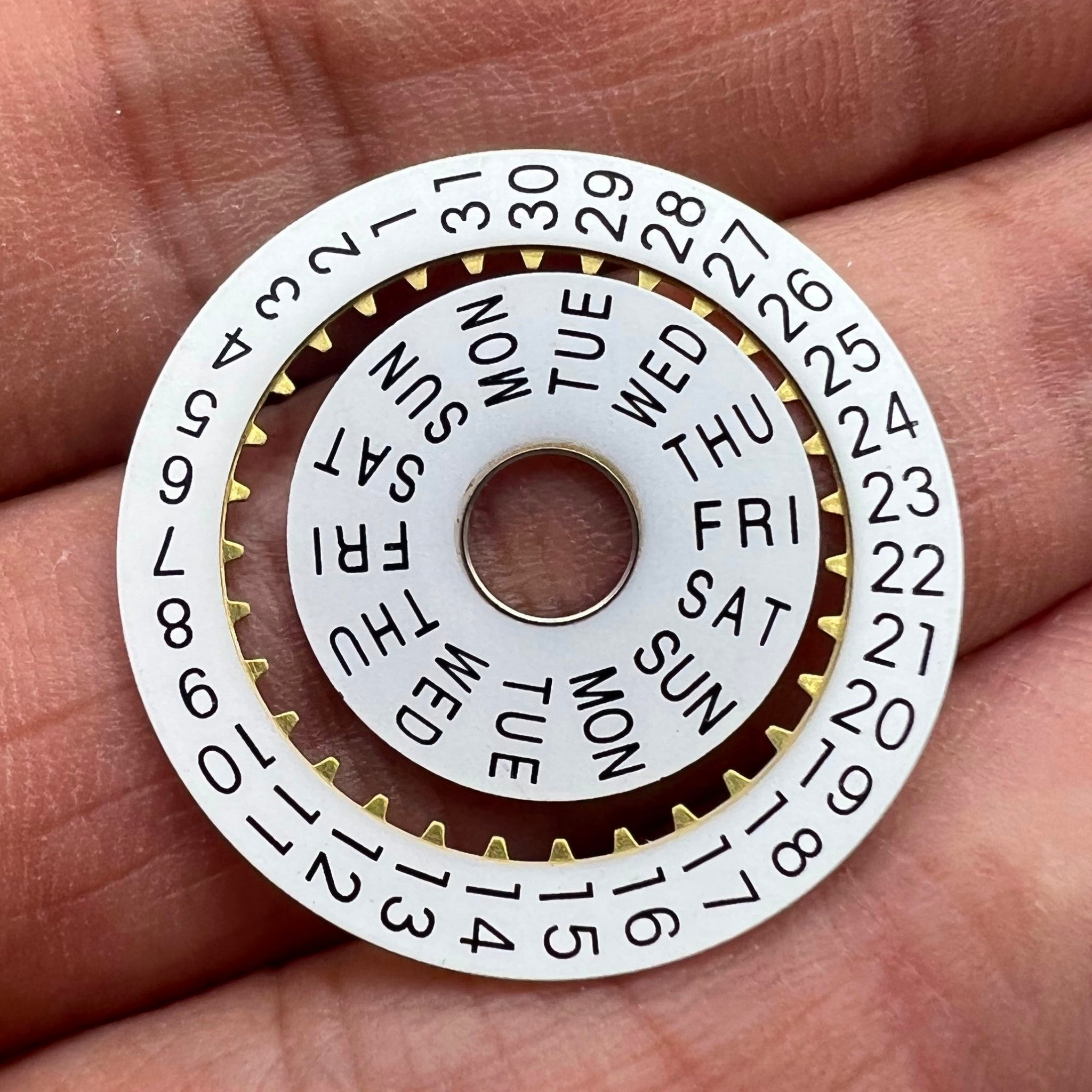 Pilot White Date Disk Wheel Week Wheel Generic for Dandong 7750 Movement