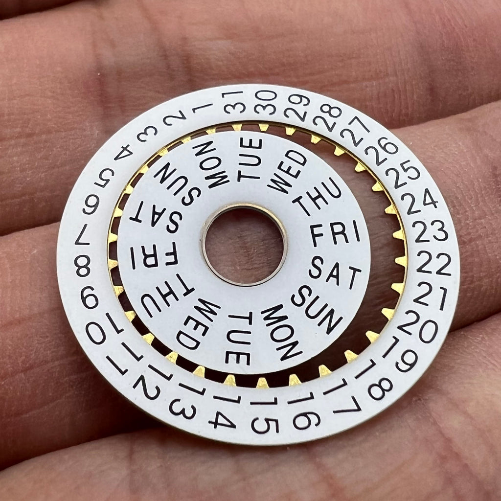 Pilot White Date Disk Wheel Week Wheel Generic for Dandong 7750 Movement
