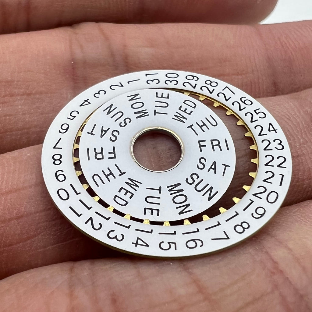 Pilot White Date Disk Wheel Week Wheel Generic for Dandong 7750 Movement