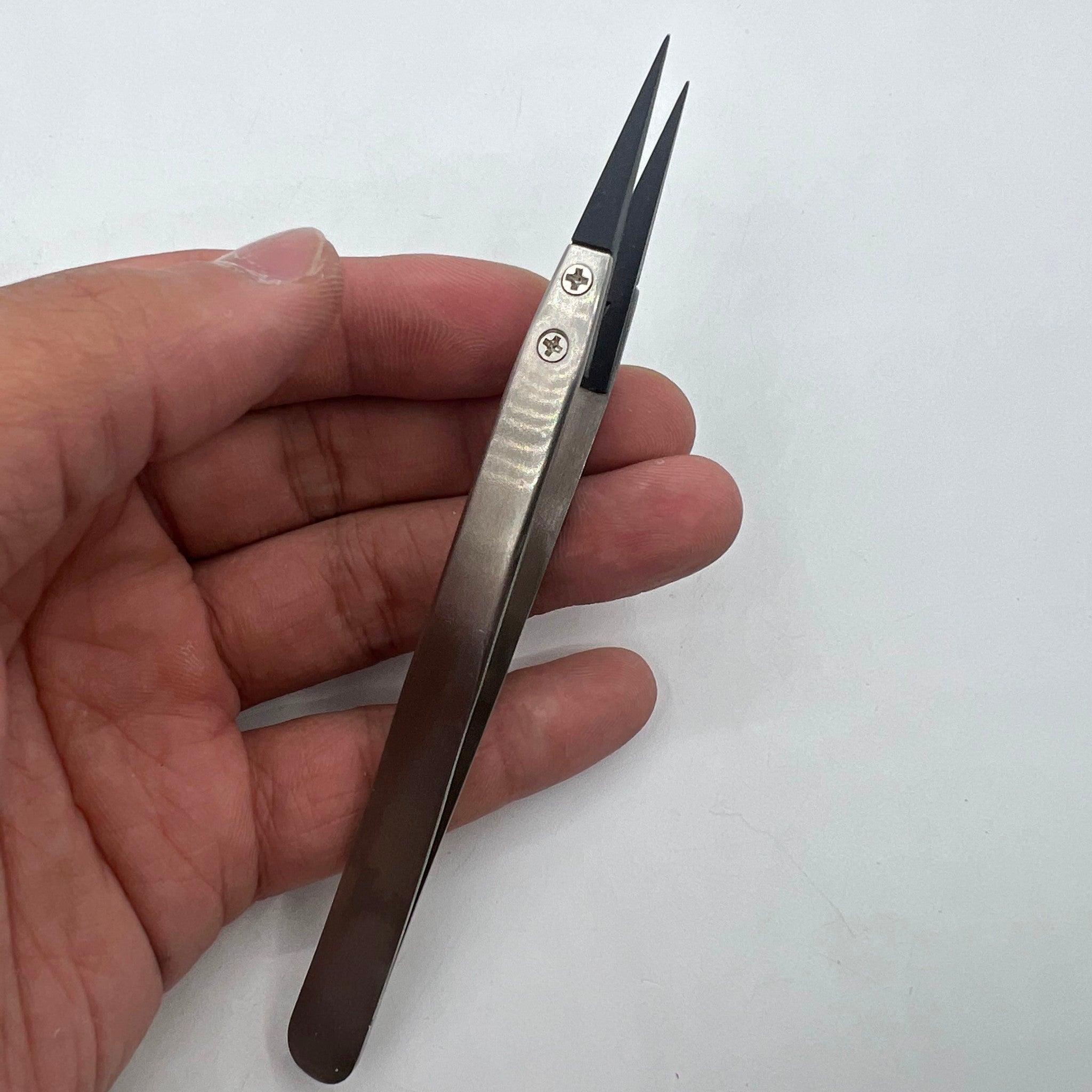 Stainless Steel Tweezers Carbon Fiber Head Tweezers Watch Repair Tool