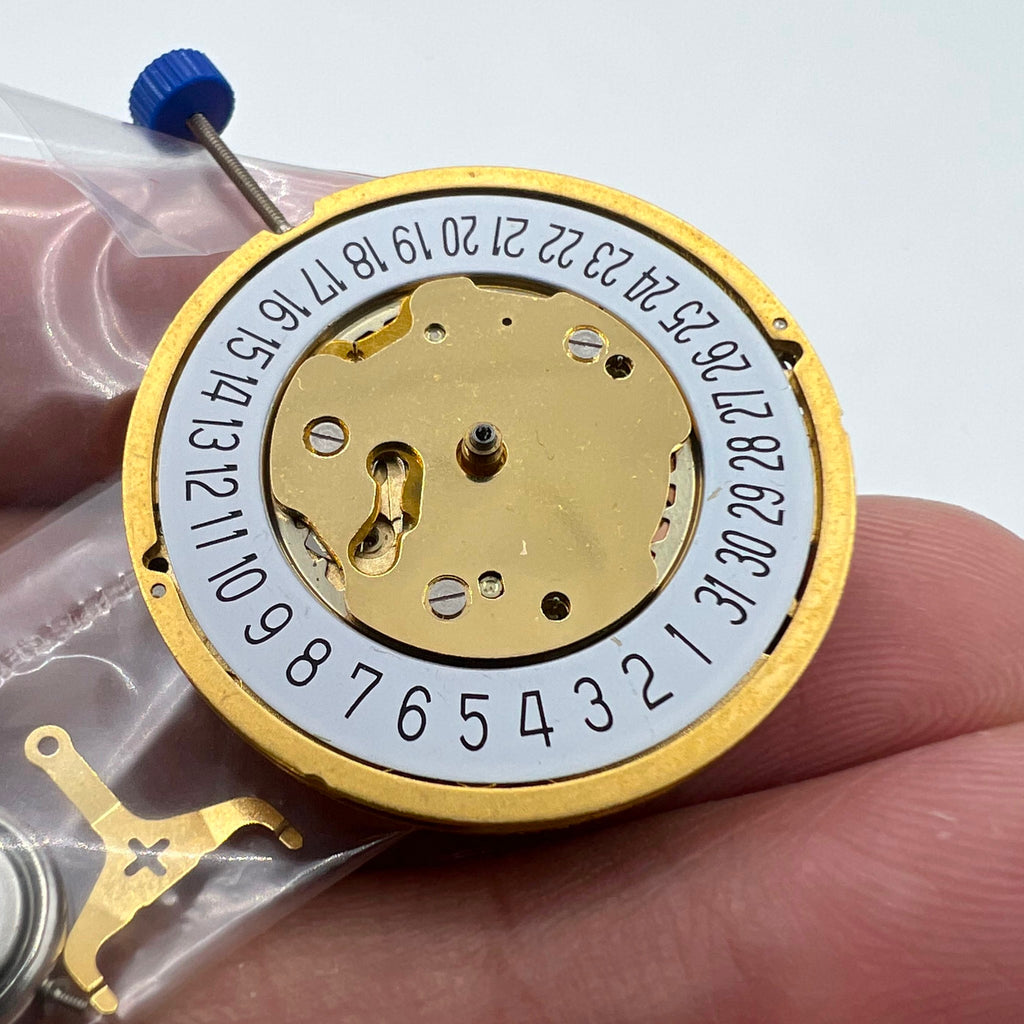 Swiss Made Ronda 5030D 6 Date Quartz Golden Watch Movement