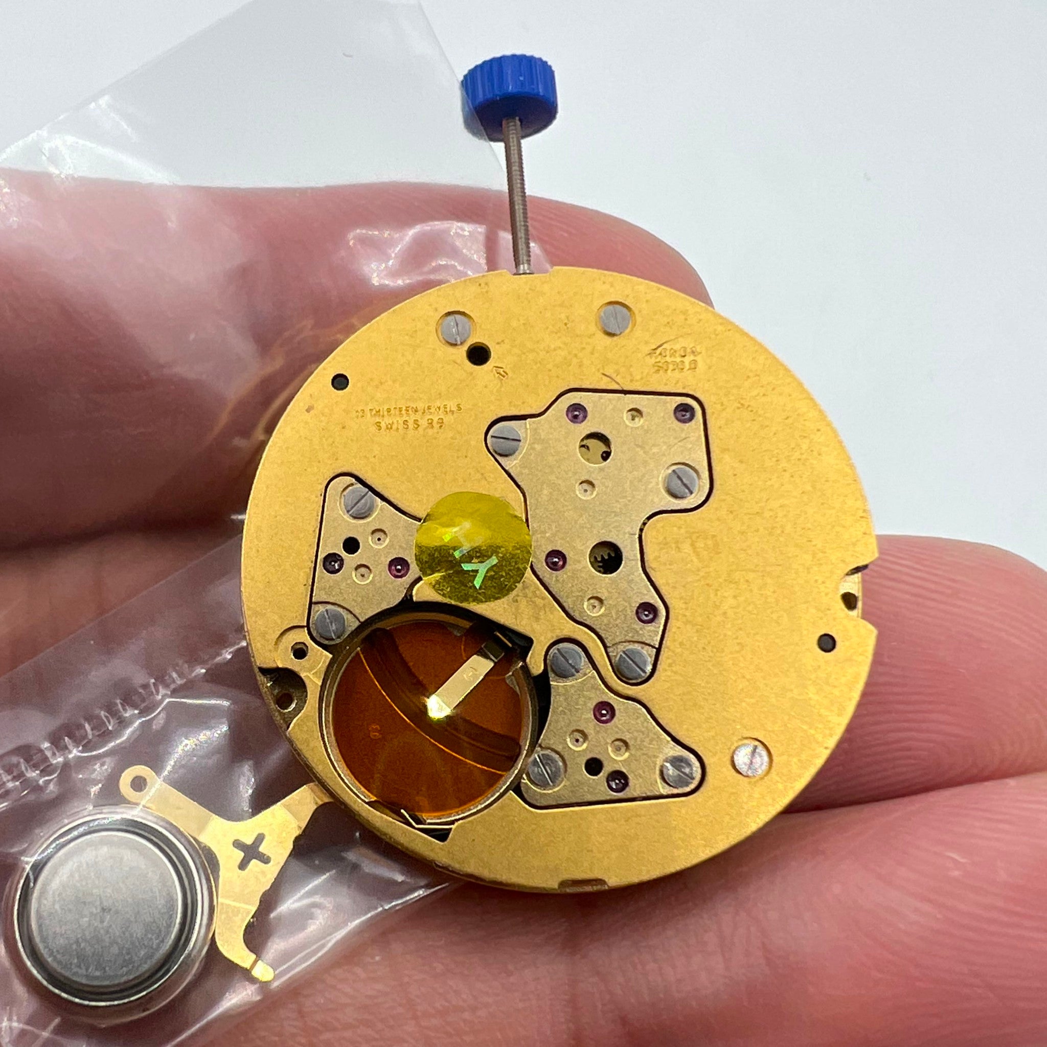 Swiss Made Ronda 5030D 6 Date Quartz Golden Watch Movement