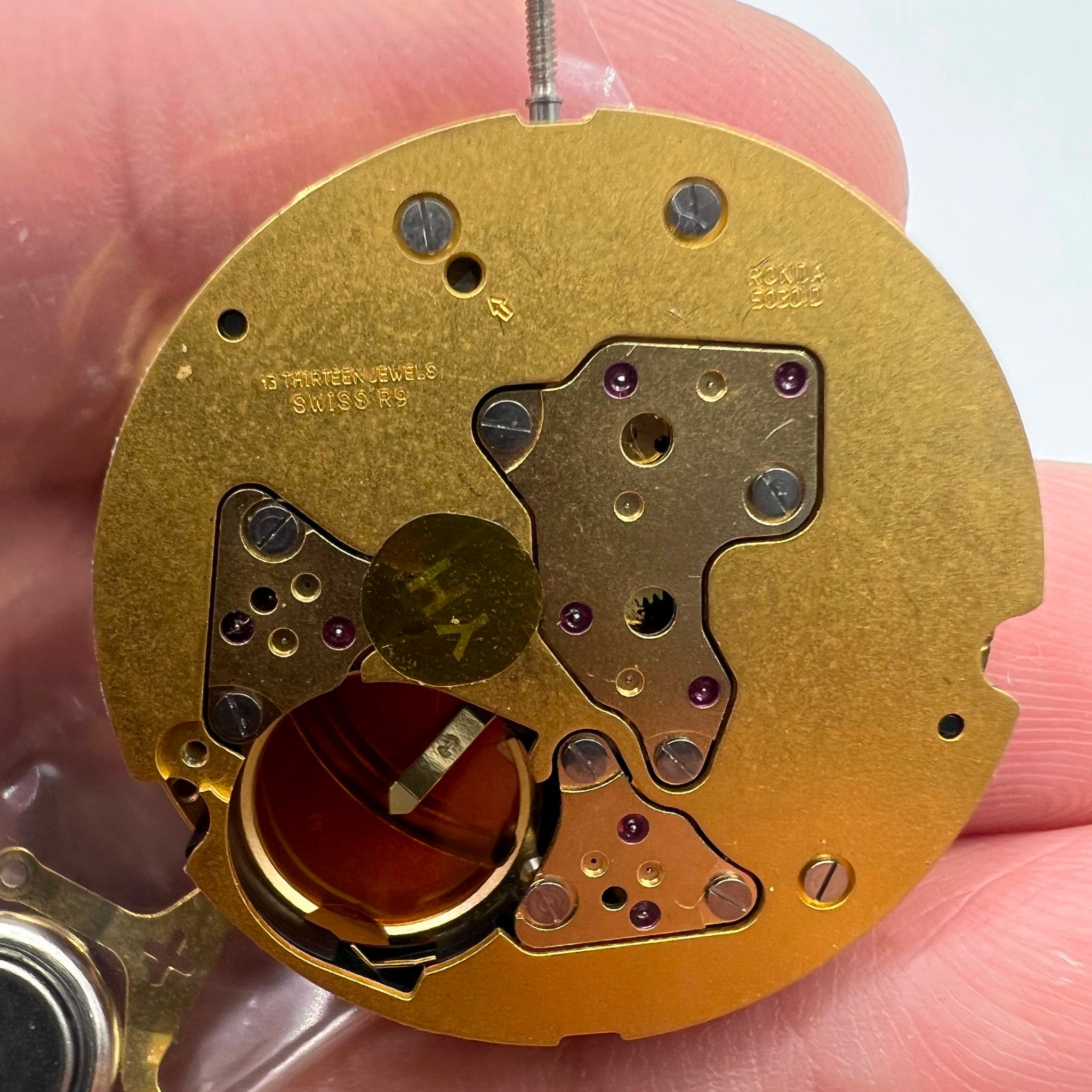 Swiss Made Ronda 5030D 6 Date Quartz Golden Watch Movement