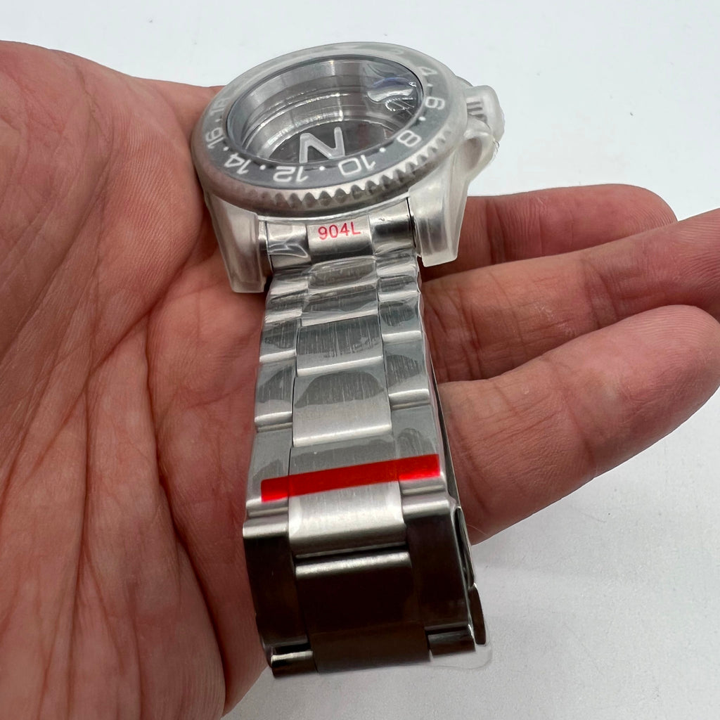 22 Colors 40MM Sapphire Glass Watch Case Transparent Bottom+Strap for NH35/NH36