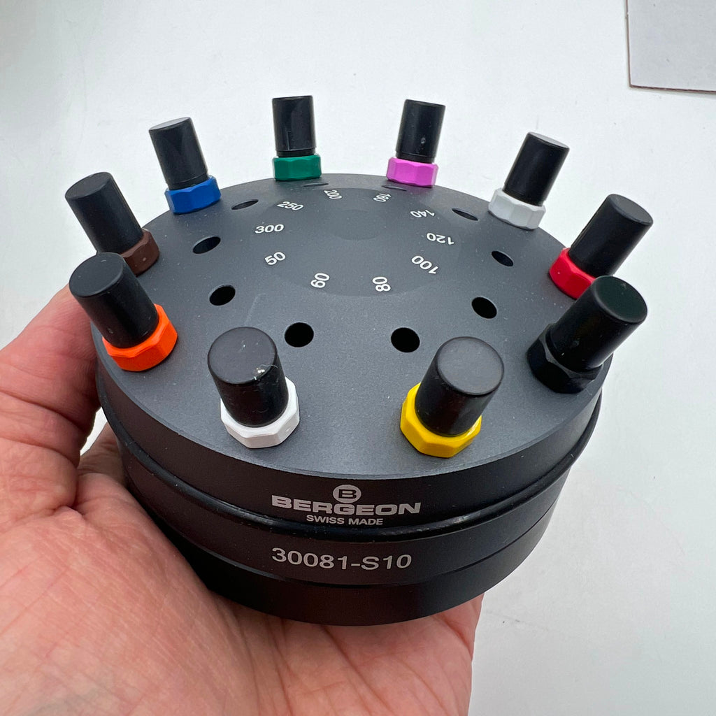 Bergeon 30081-S10 10 Ergonomic Watchmakers Screwdrivers Set With Rotating Stand