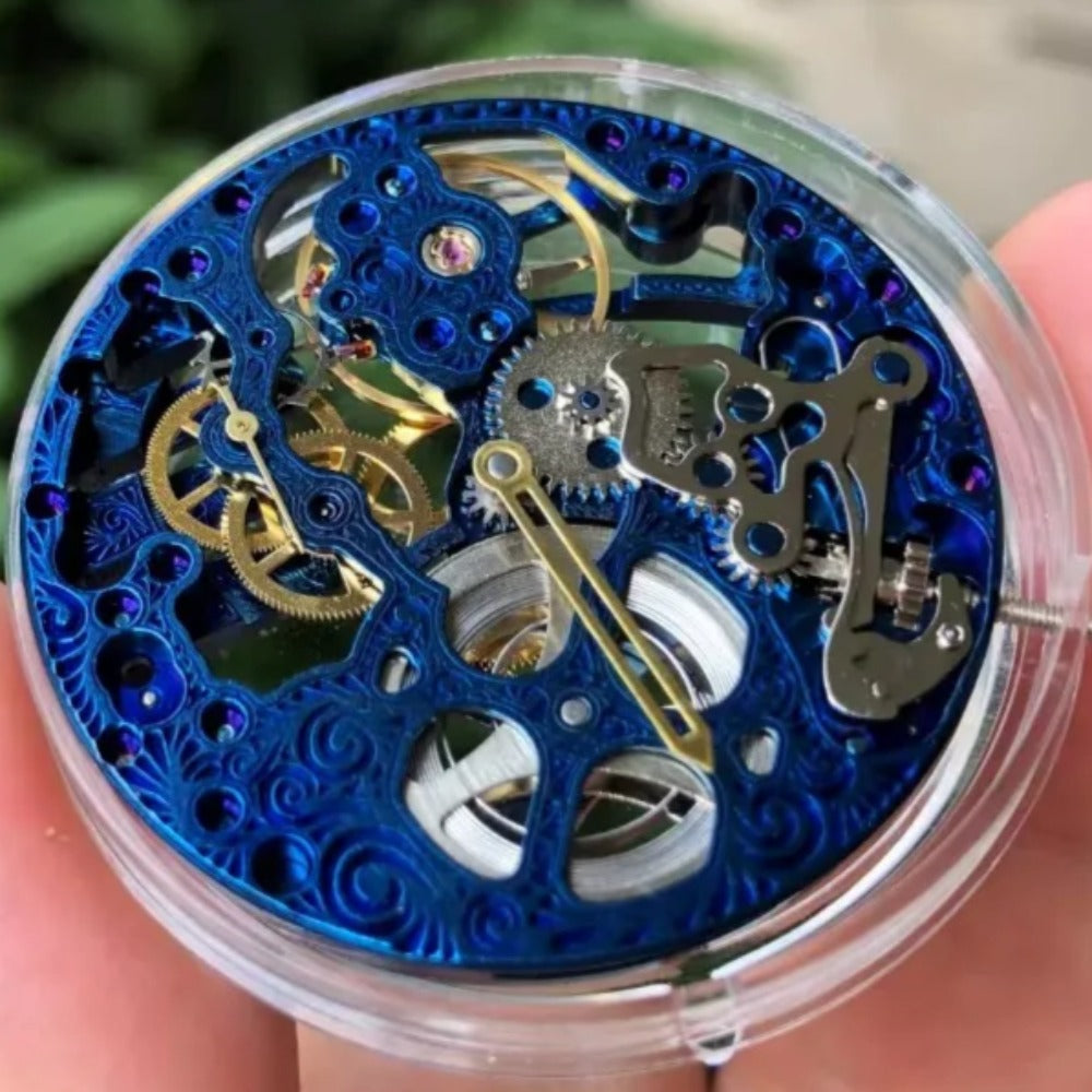 Blue  Hollow Seagull ST3600 Mechanical Movement Replacement of ETA6497