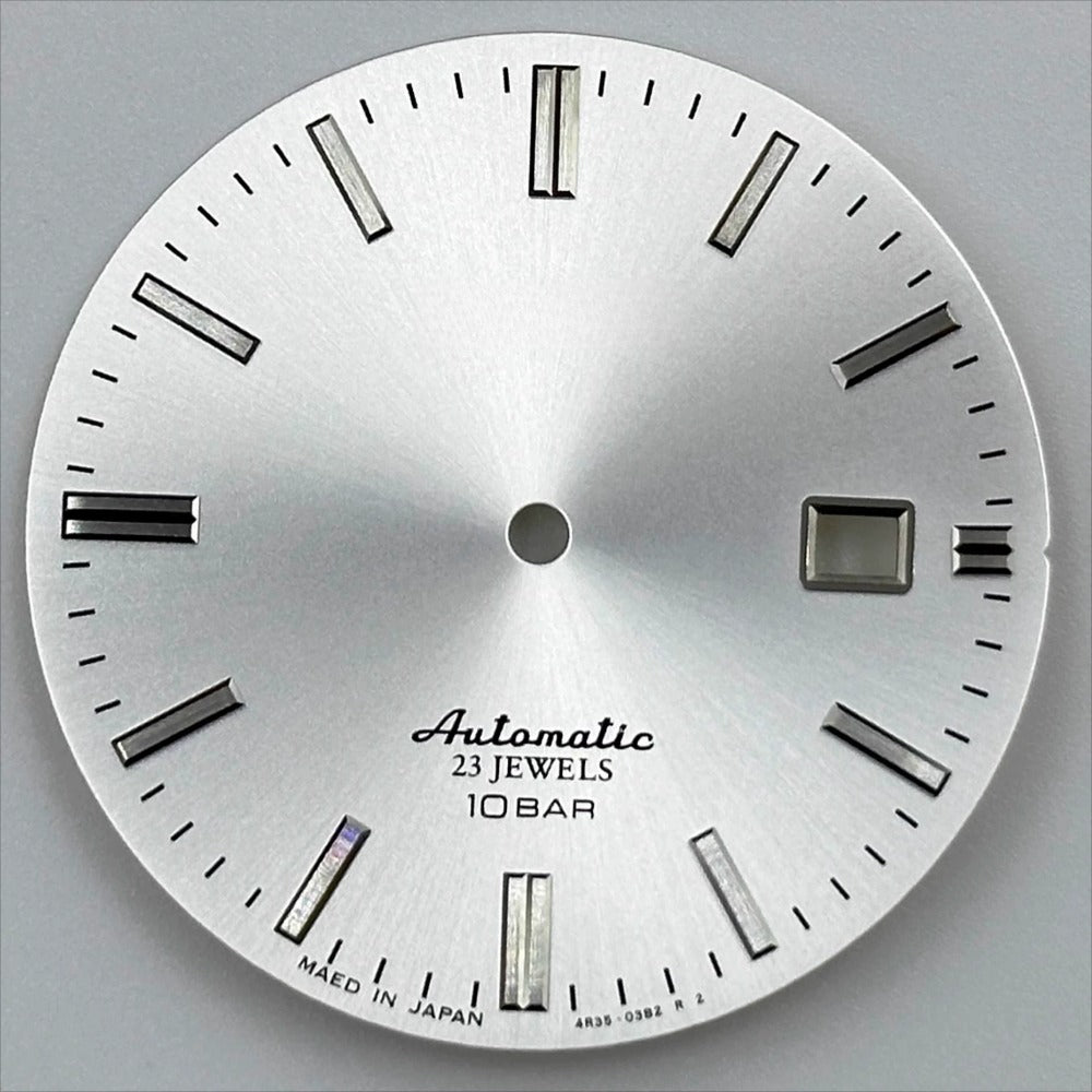 Silver No Lume Modified 34mm Datejust Watch Dial for NH35 Movement