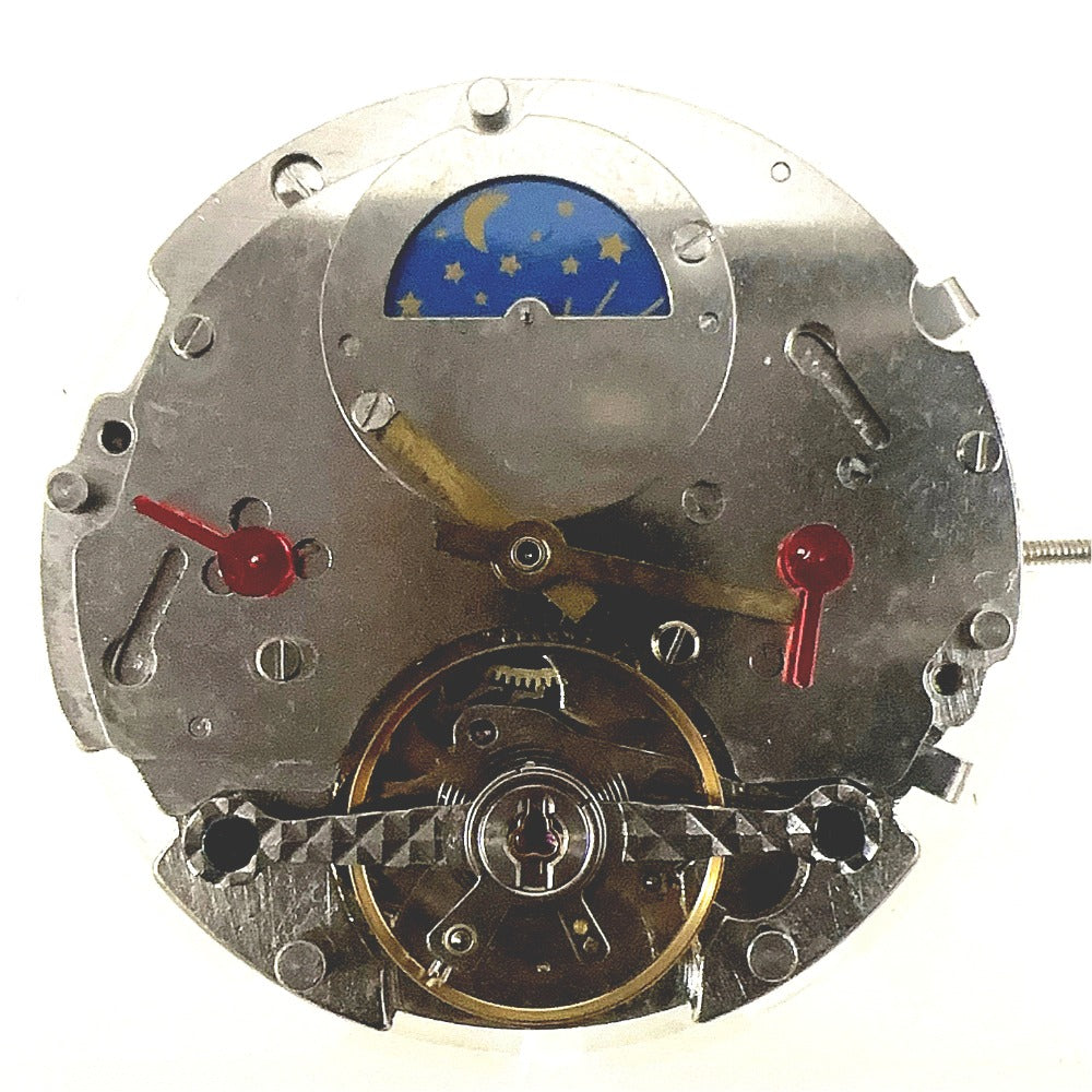 China Silver Automatic Mechanical Movement Moonphase At 12 Bare Balance Wheel