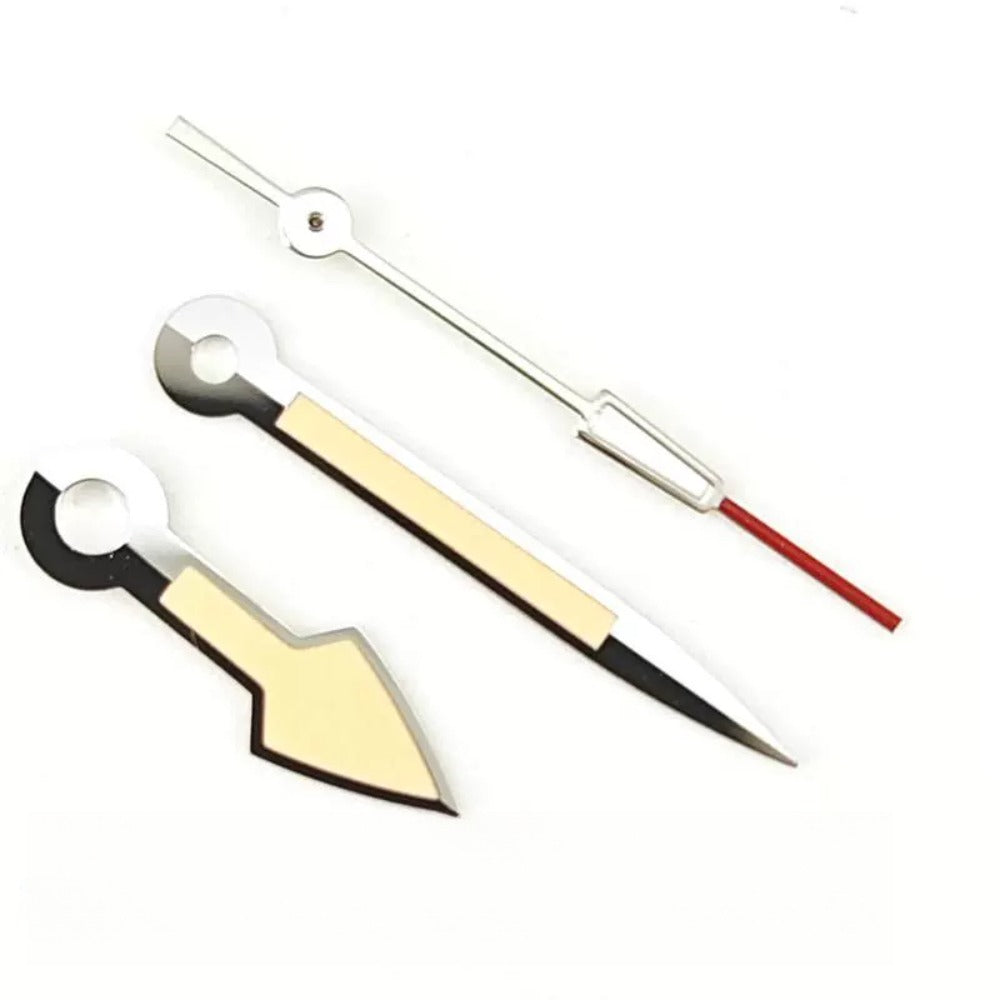 12.5mm Orange Painted Silver Trim Watch Hands Set for ETA2824 2836 PT5000