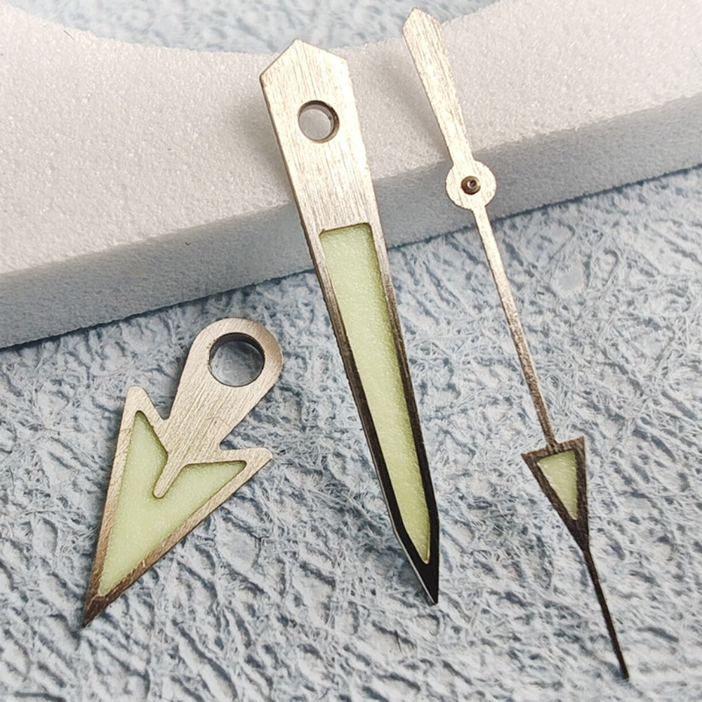 Matte Silver Trim C3 Green Lume Watch Hands for NH34 NH35 NH36 NH38 NH39 NH70