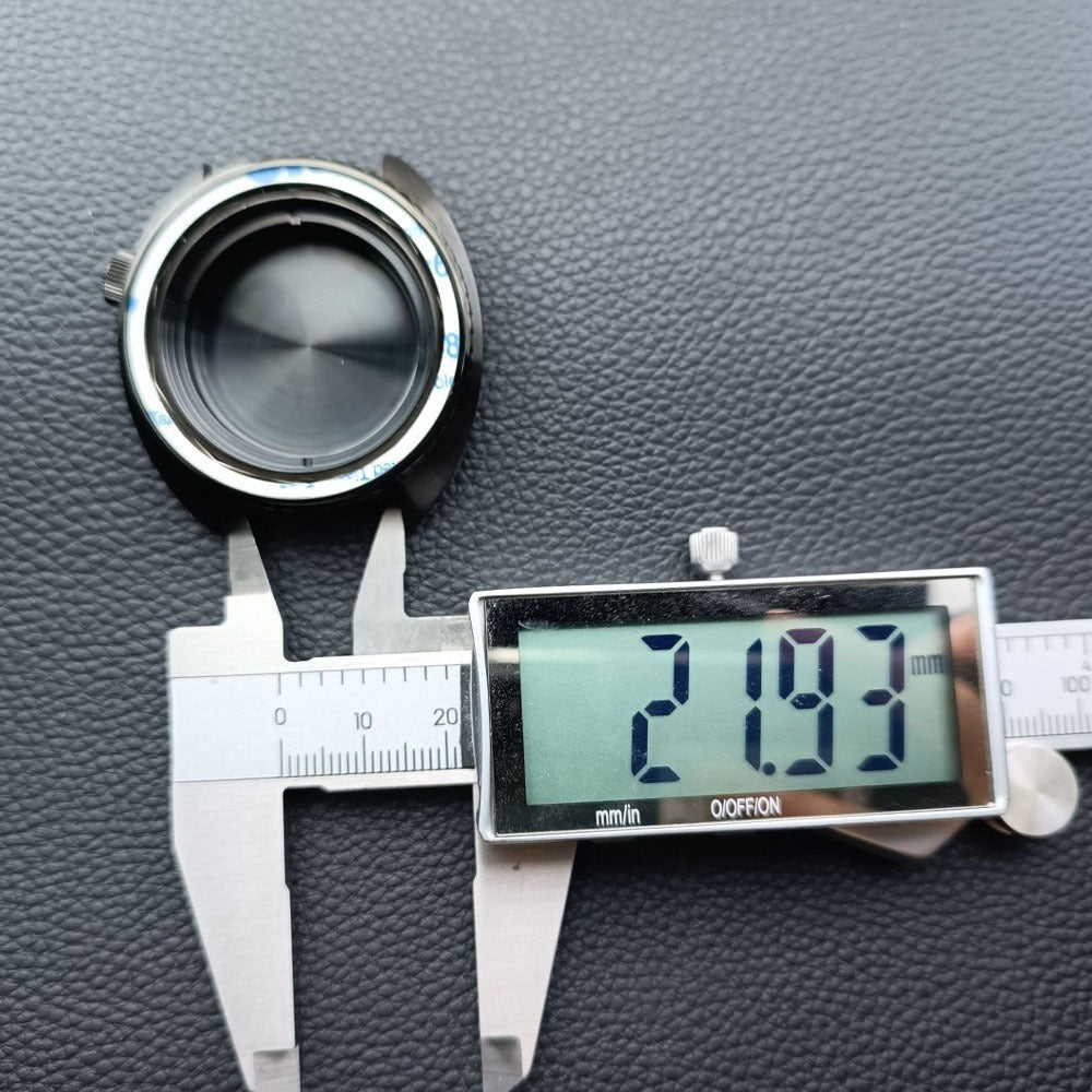 42.5mm Silver Watch Case Blue Bezel White Ring for NH35 NH36 NH38 NH70 NH72