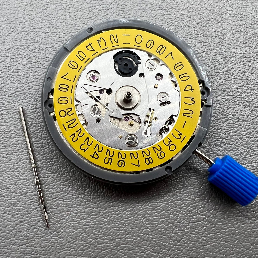 Japan Seiko NH35 Automatic Mechanical Movement High Accuracy Dark Yellow Disk
