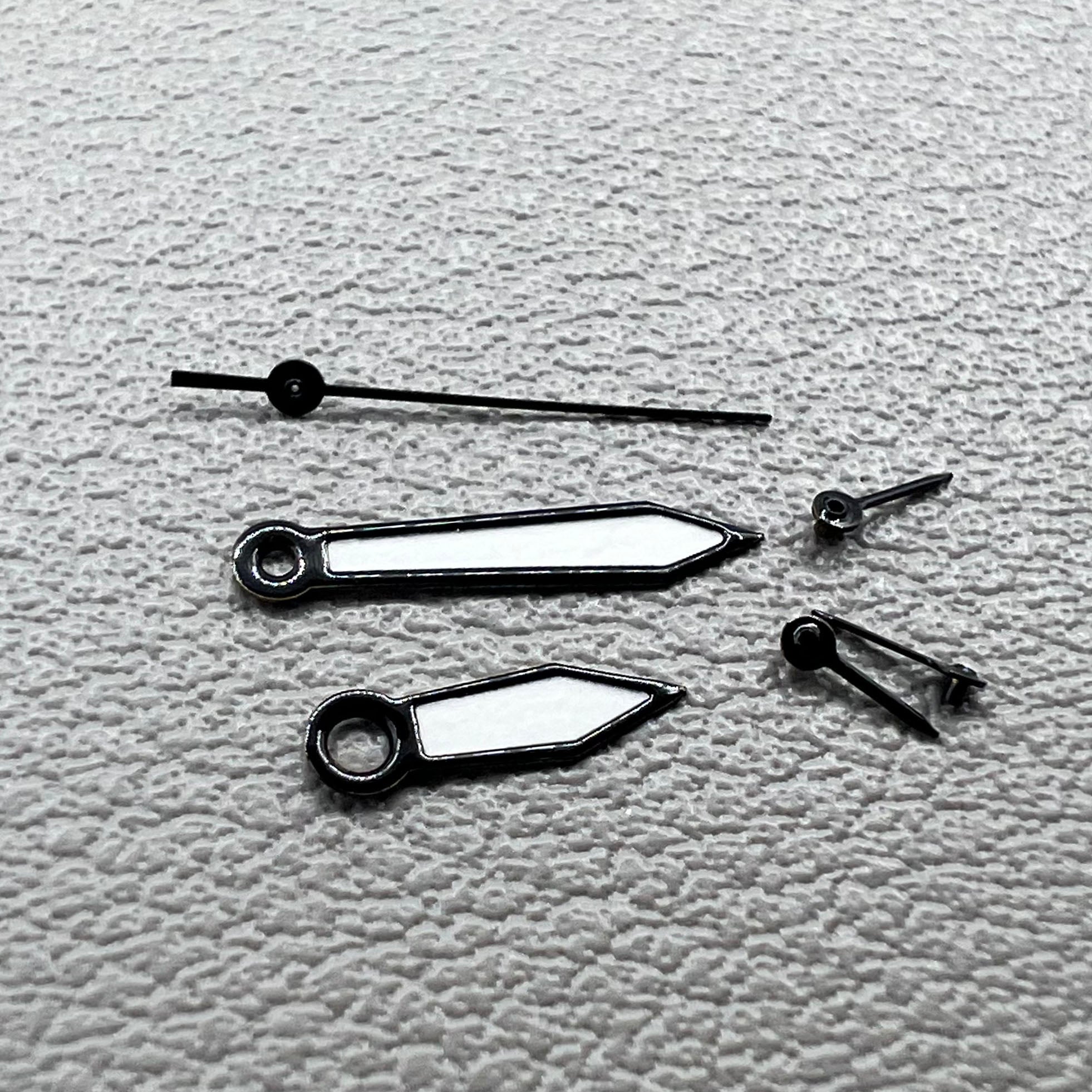 2 Sets White Painted Black Trim Watch Hands for Miyota OS10 OS20 OS22 OS60 OS80