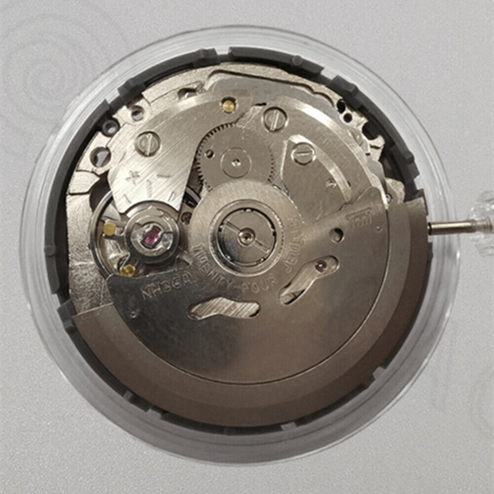 Miyota NH36A Black Automatic Mechanical Movement Green Lume 3 Crown Position