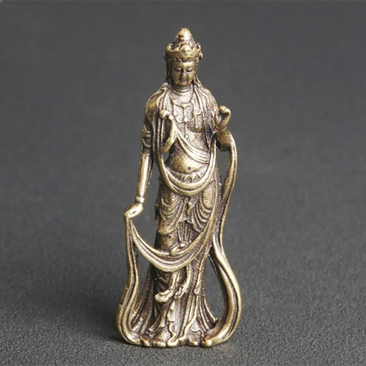 Solid Copper Thailand Guanyin Buddha Vintage Hand Carved Bronze Model Figurines