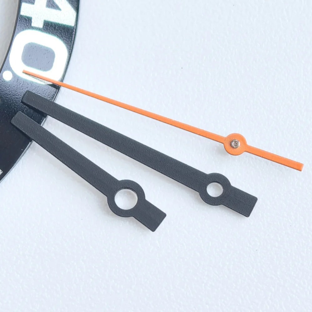 Orange Second Black Painted No Lume Watch Hands for 3230 3235 Mechanical