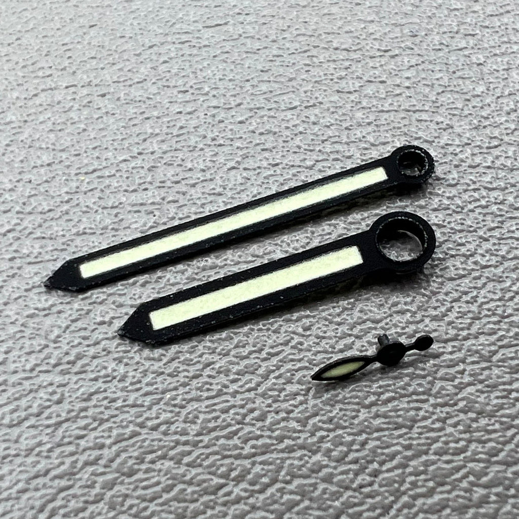 3 Hands Black Trim Green Luminous Hands Set for ST3600/ST3620/ETA6497/6498