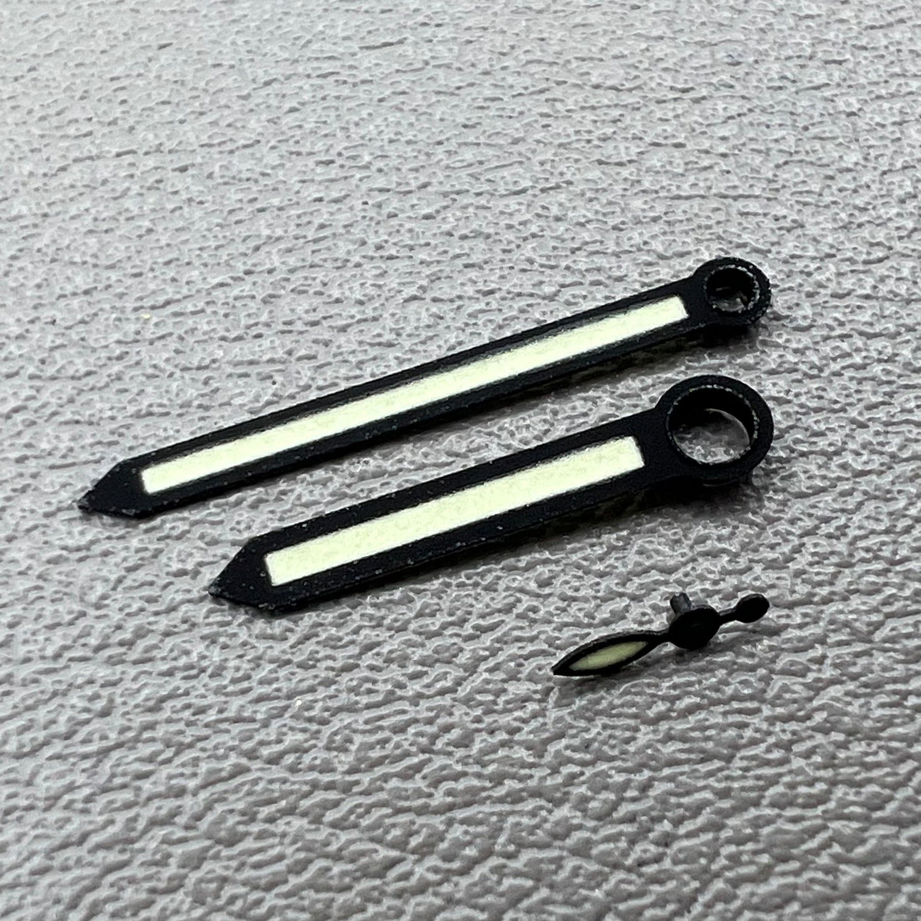 3 Hands Black Trim Green Luminous Hands Set for ST3600/ST3620/ETA6497/6498