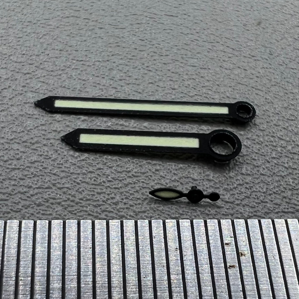 3 Hands Black Trim Green Luminous Hands Set for ST3600/ST3620/ETA6497/6498