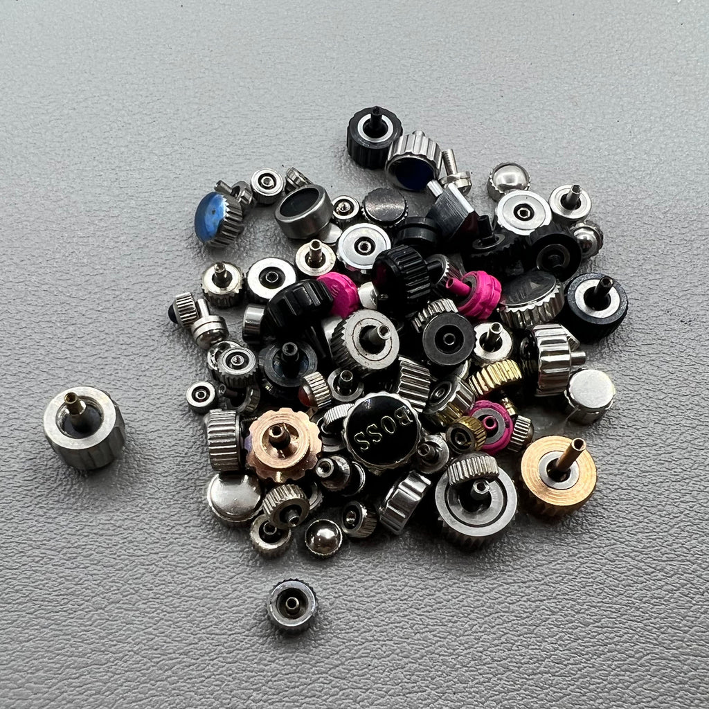 Assortment 100 PIECES/Pack Watch Crowns Multiple Sizes Mixed Packaging