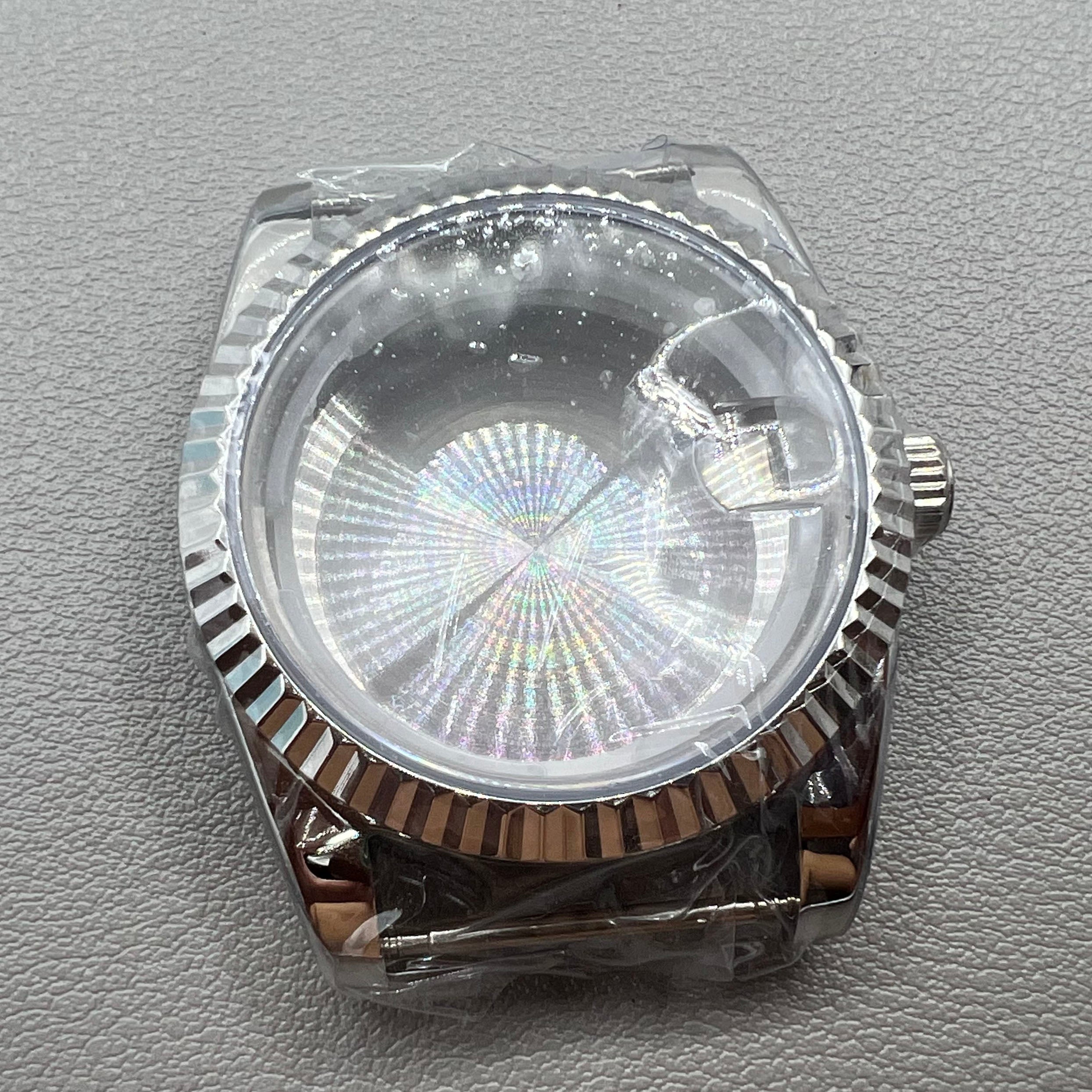36MM Steel Watch Case Mineral Glass Mirror Case for Miyota 8215/2813/8205/8200