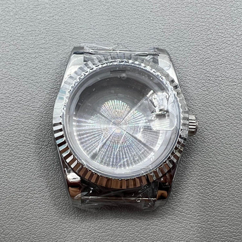 36MM Steel Watch Case Mineral Glass Mirror Case for Miyota 8215/2813/8205/8200