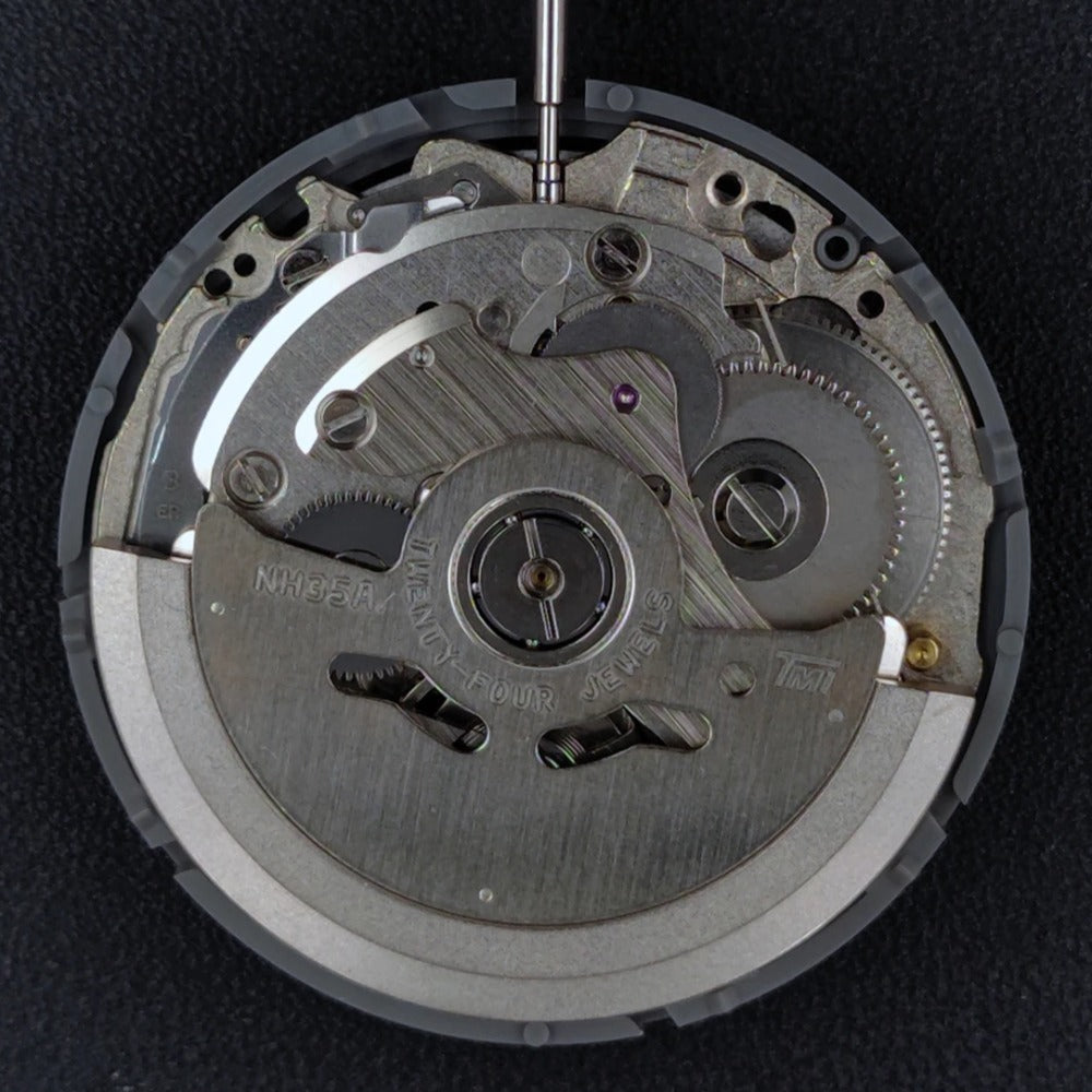 Genuine Japan NH35 Movement Black Arabic Datewheel High Accuracy 24 Jewels